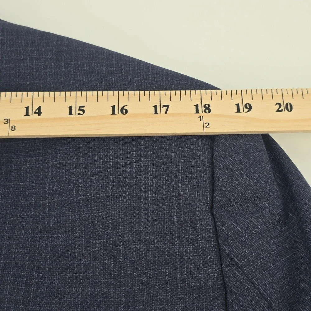 BOSS Hugo Boss Blazer Mens 40R Navy Blue Check Slim Fit Italian H-Huge-214